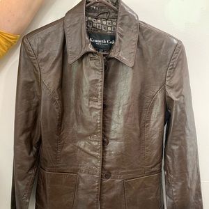 Womens Kenneth Cole Brown Leather Jacket medium